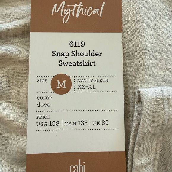 CAbi 6119 snap shoulder Long Sleeve Top (color dove) NWT - Picture 3 of 5
